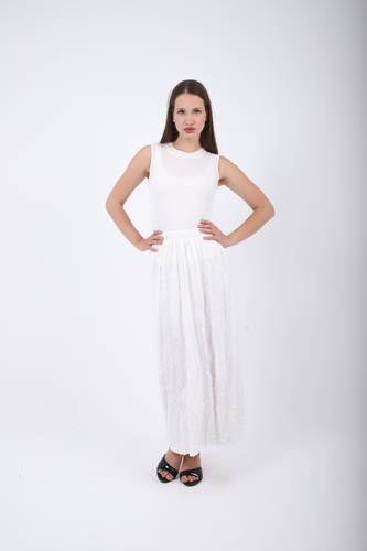 Crinkled Linen Maxi Skirt