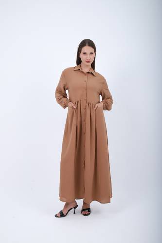 Button-Up Dropped Waist Dress