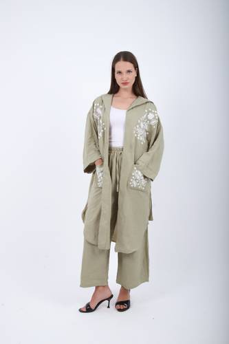 Boho Linen Kimono & Wide-Leg Set