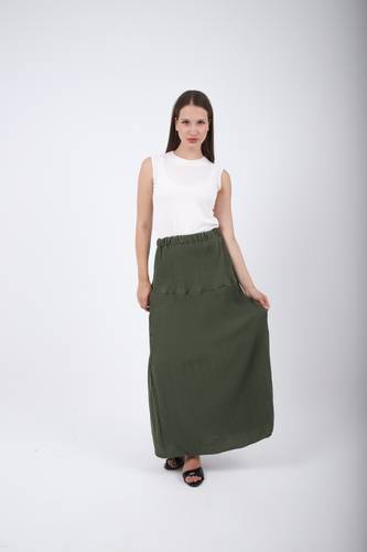 Tiered Linen Maxi Skirt