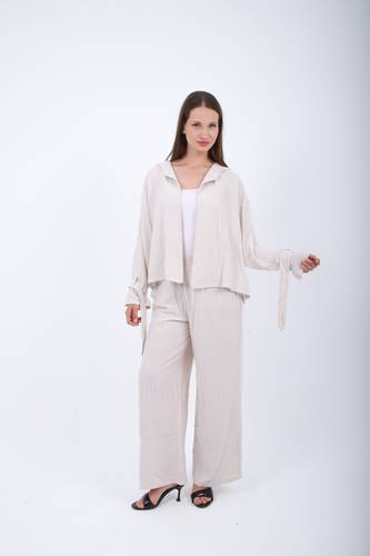 Premium Pinstripe Linen Set