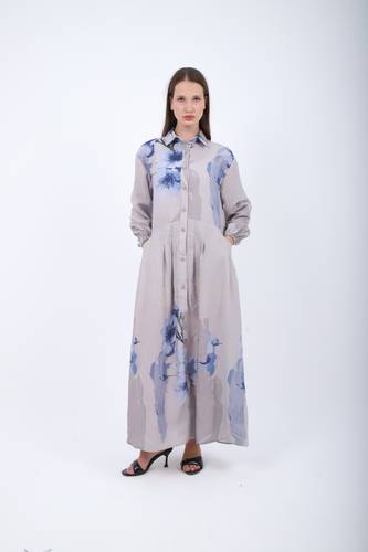 Pleated Floral Maxi Dress