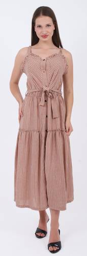 Striped Tie-Strap Midi Dress