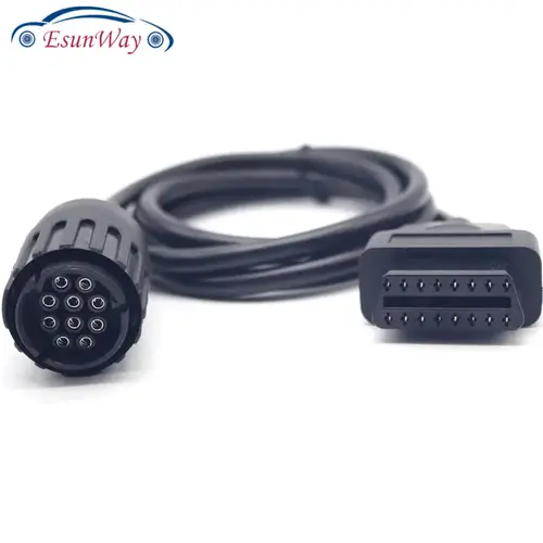 OBD 10Pin ذكر إلى OBD2 16Pin أنثى ل BMW ICOM A2 D كابل لسيارات BMW 10 دبوس دراجة نارية محول iCOM D التشخيص كابل