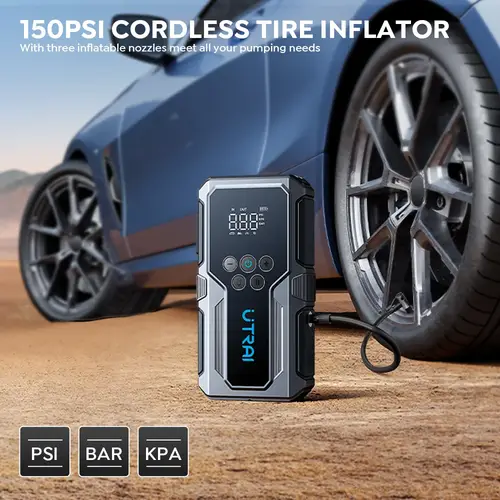 UTRAI 150PSI مضخة هواء بطارية محمولة, جهاز تشغيل السيارة (Jump Starter)
