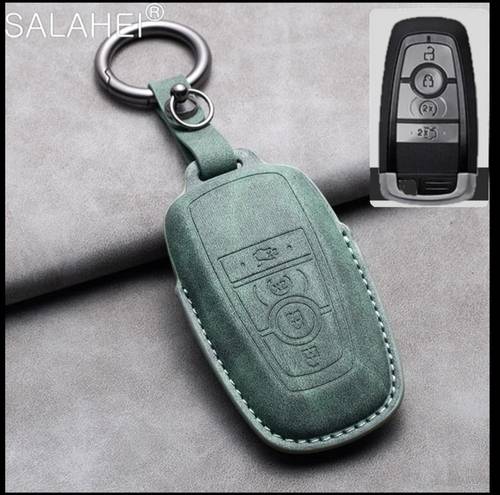 غطاء لمفتاح سيارات فورد (لون أخضر - تعليقه جيب من المعدن)