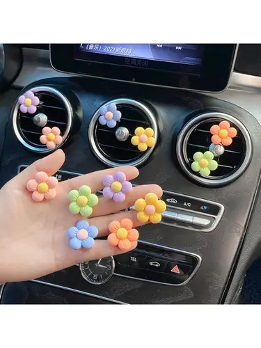 6 قطع على شكل زهرة توضع على منفذ خروج الهواء لمكيف السيارة 
