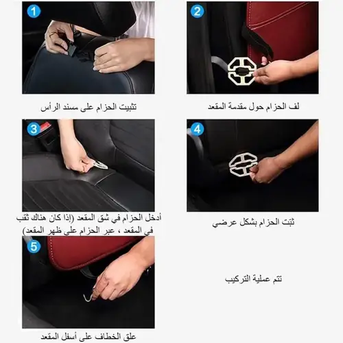 منظم المقعد الخلفي للسيارة مع مكتب عمل قوي قابل للطي، وجيوب تخزين متعددة من الجلد الصناعي للأجهزة اللوحية والألعاب، سهل التركيب