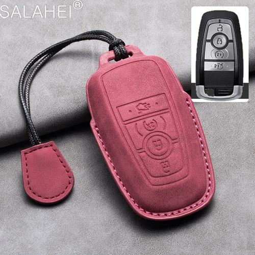 غطاء لمفتاح سيارات فورد (لون أحمر - تعليقه جيب قماشيه)