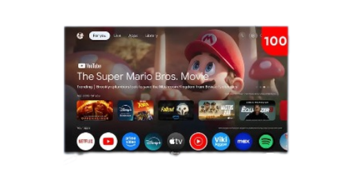 شاشة دورا سات 100 بوصة كيوليد - جوجل تي في 4K DTQ 100 U