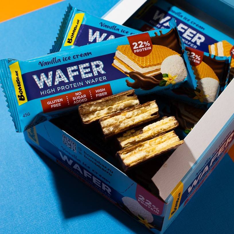 BombBar - High-Protein Wafer  4 pieces  Vanilla Ice Cream