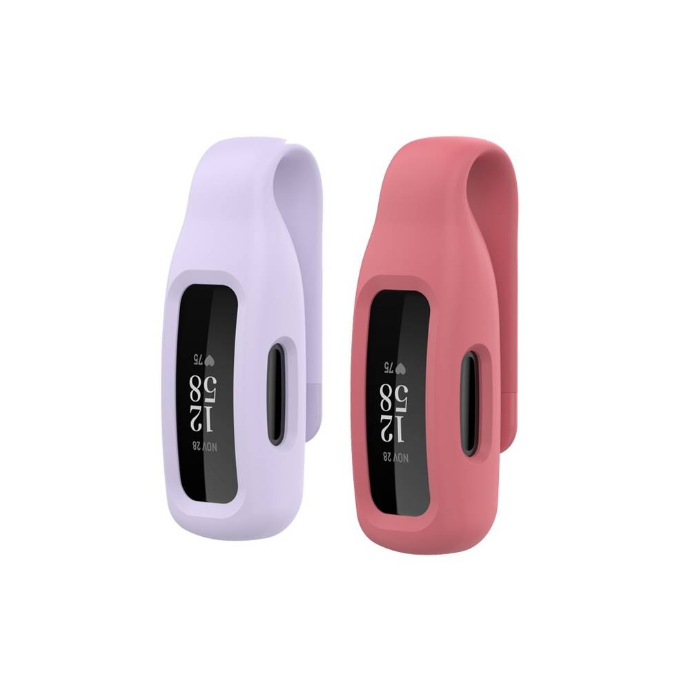 Silicone Clip Holder For Fitbit Inspire 2 / Fitbit Ace 3 , (Pack of 2)  Red / lavendor