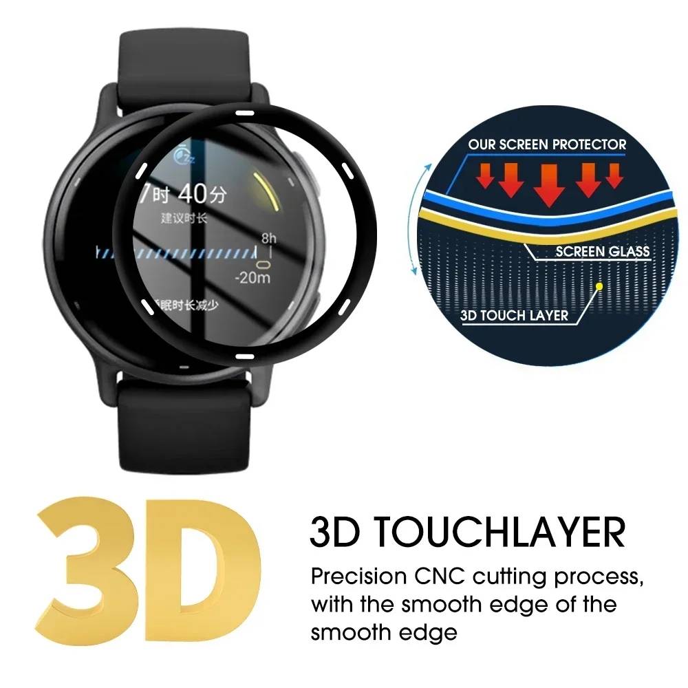 4 Pieces - 3D Screen Protector For Garmin Vivoactive 5/ Forerunner 165