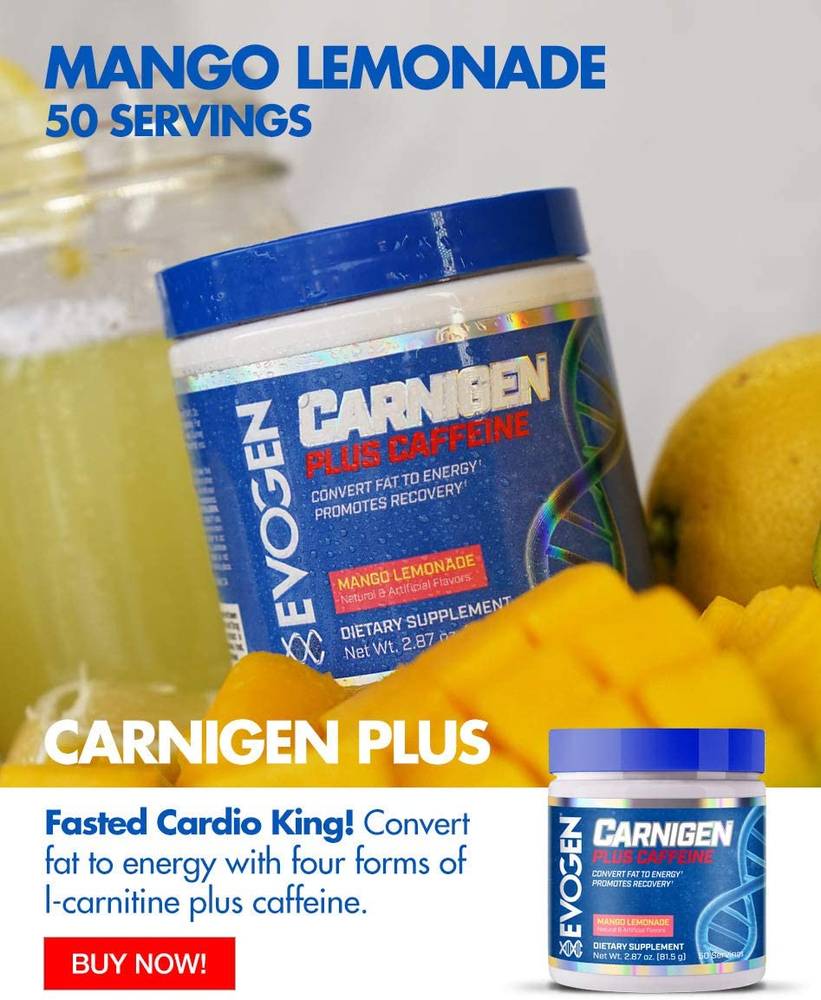 Evogen Carnigen Plus Caffeine, Carnitine Fat Burning Powder (50 Servings)
