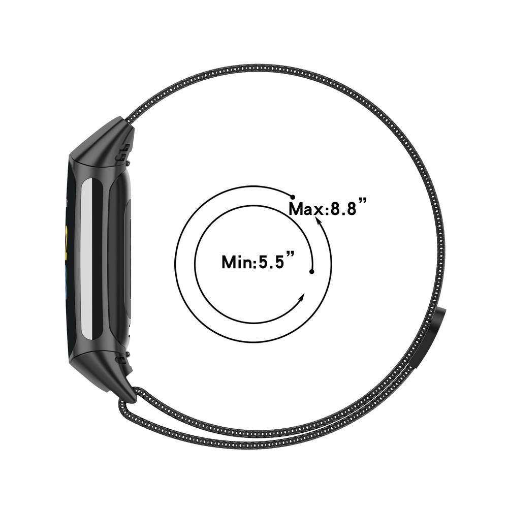 Stainless Steel Replacement Band For Fitbit Charge 5 / Charge 6 Watch  Grey