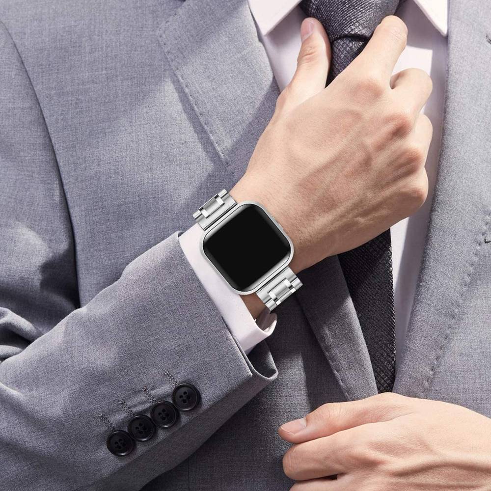 Metal Replacement Band for Fitbit Versa / Versa Lite / Versa 2 Watch  Silver
