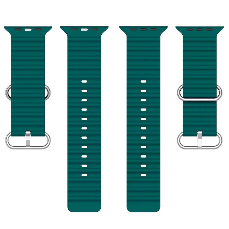 Corrugated Silicone Band For Apple Watches  42mm-44mm-45mm-46mm-49mm  Black