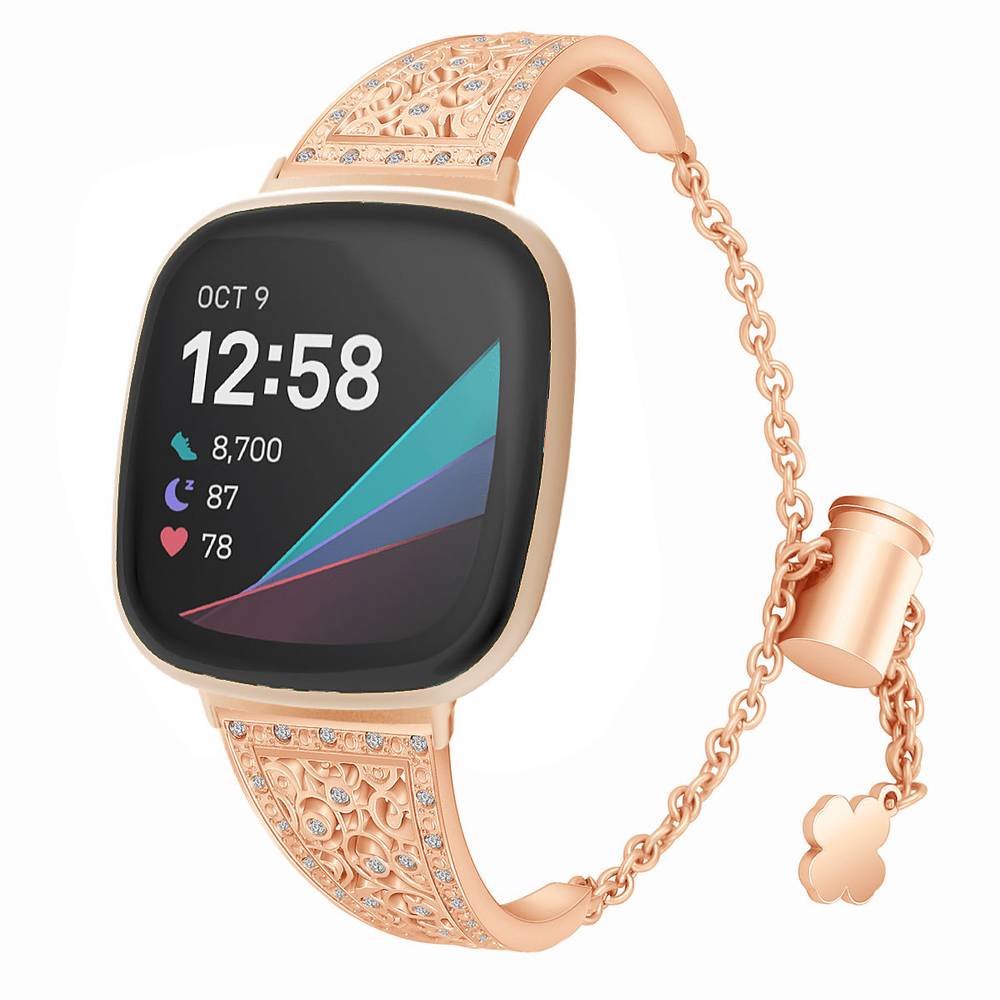 Metal Replacement Band for Fitbit Versa 3 / Fitbit Sense Watches  Pink