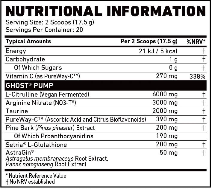 GHOST - Pump Nitric Oxide Powder (350g)