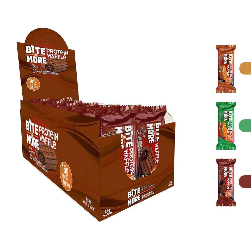 Bite And More -  Protein Waffle  12 pack (carton)  Chocolate