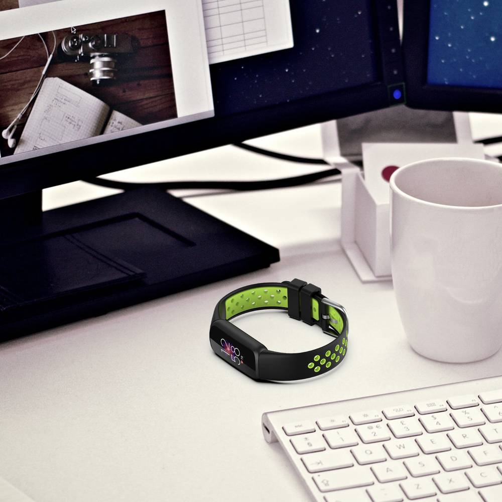 Sport Silicone Replacement Band for Fitbit Luxe  Red_Black