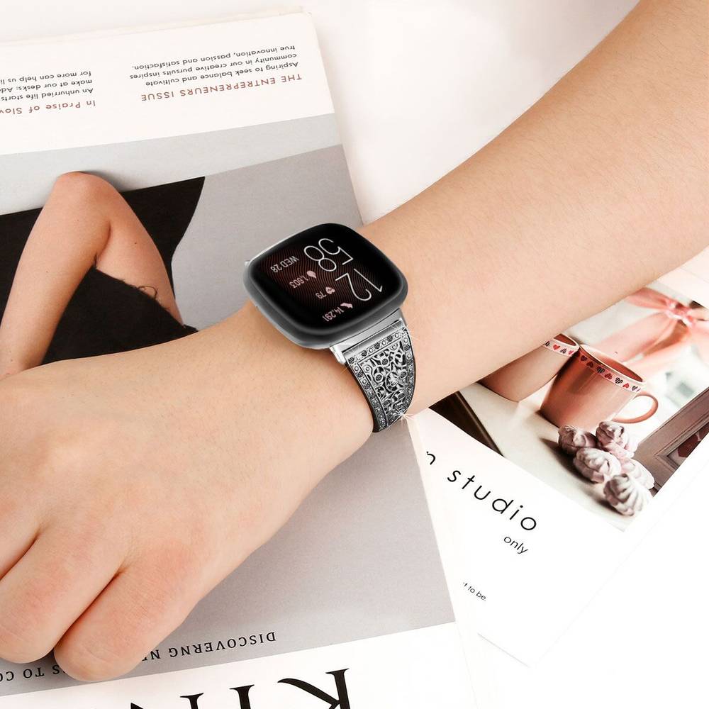 Metal Replacement Band for Fitbit Versa 3 / Fitbit Sense Watches  Pink