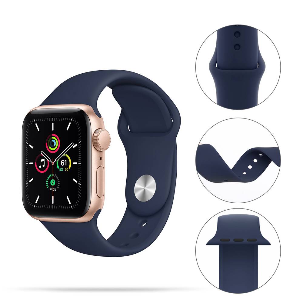 Classic Silicone Replacement Band for Apple Watches  38mm-40mm-41mm  Dark blue