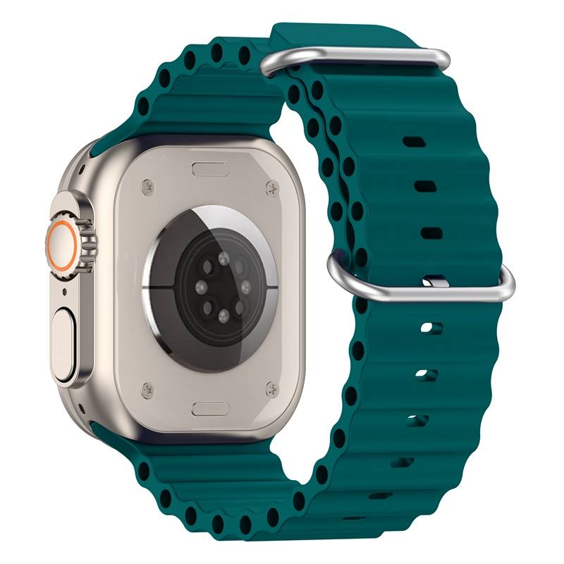 Corrugated Silicone Band For Apple Watches  42mm-44mm-45mm-46mm-49mm  Black