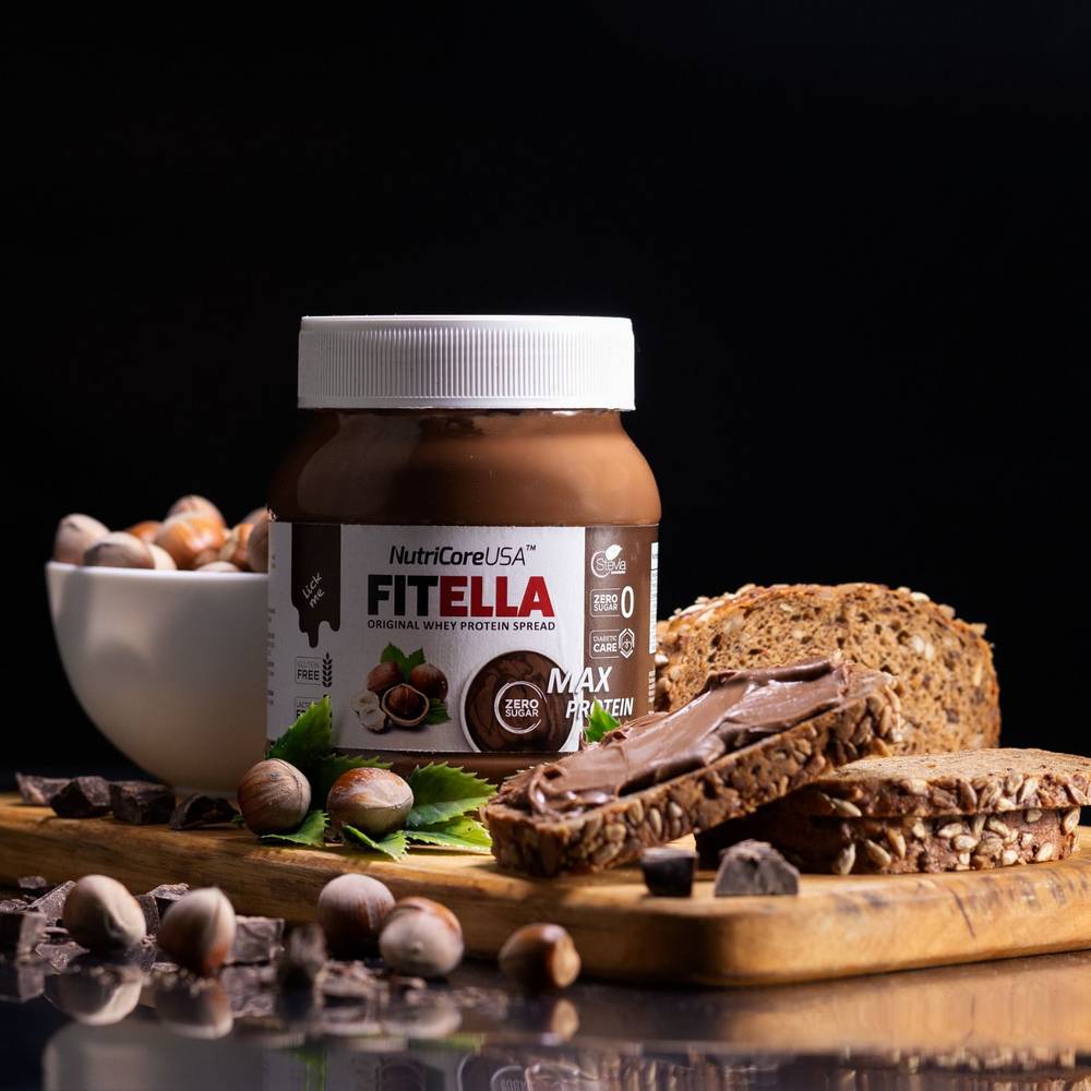NutriCore Fitella Protein, Sugar Free Chocolate Spread (350g)  Original Chocolate (Max Protein)