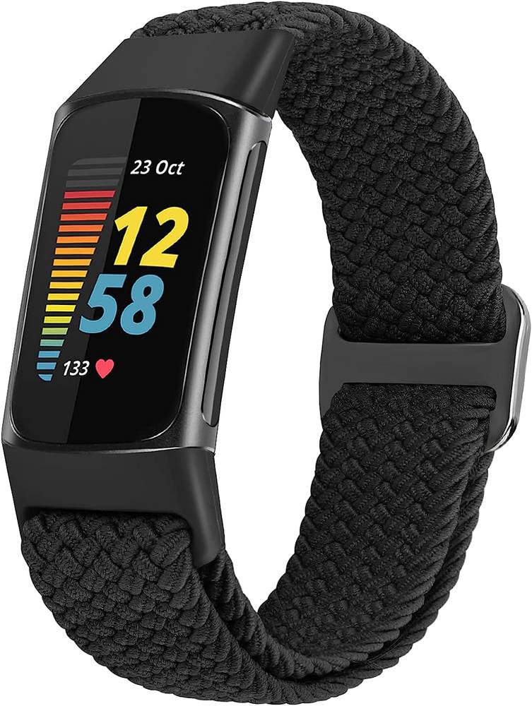 Nylon Fabric Replacement For Fitbit Charge 5  Black