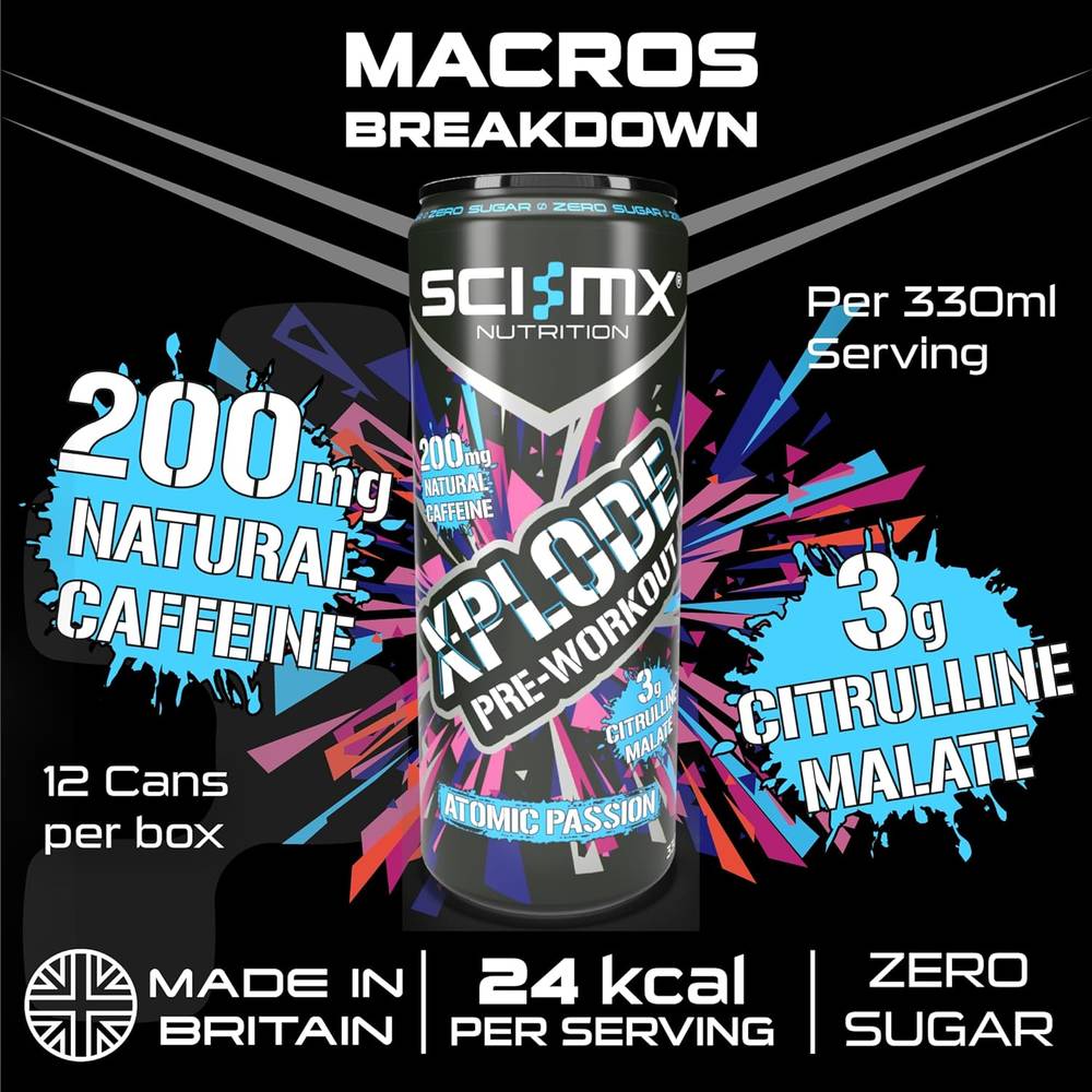  SCI-MX - مشروب الطاقة اكس بلود  قبل التمرين (12 علبة) - SCI-MX X-Plode Pre-Workout  