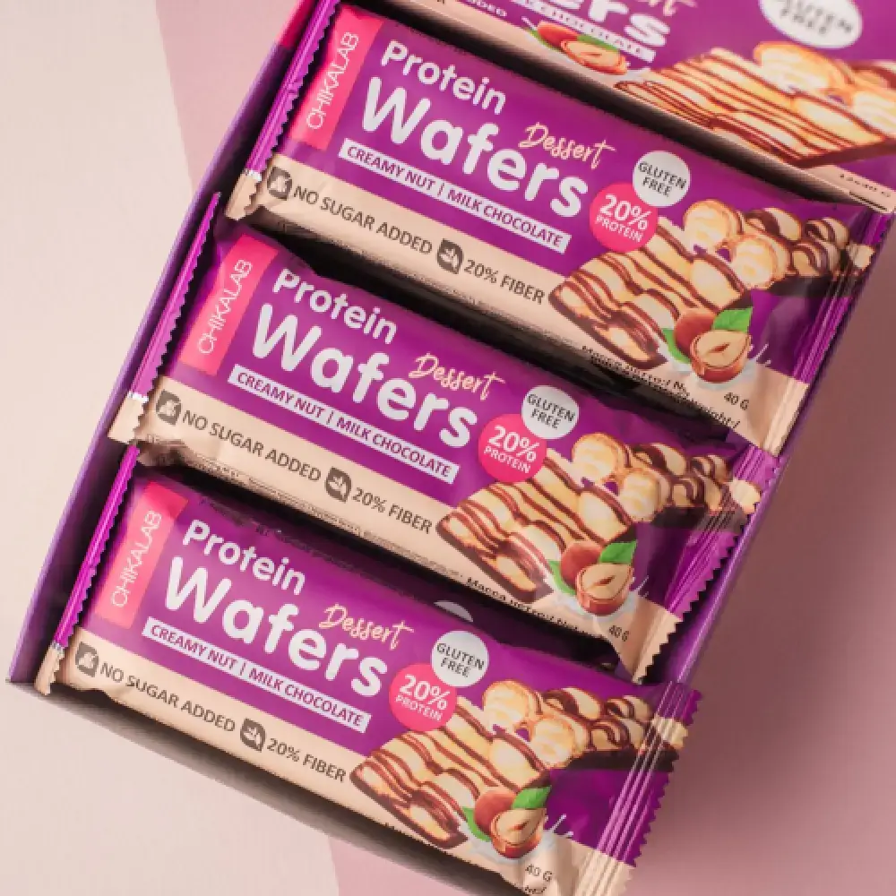 CHIKALAB - Protein Wafers Dessert (12 Bar)  Chocolate Hazelnut  3pieces