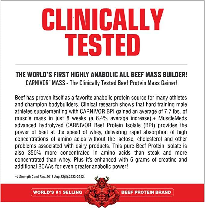 MuscleMeds Carnivor Mass Beef Protein Gainer (2.6 kg)  Chocolate Fudge
