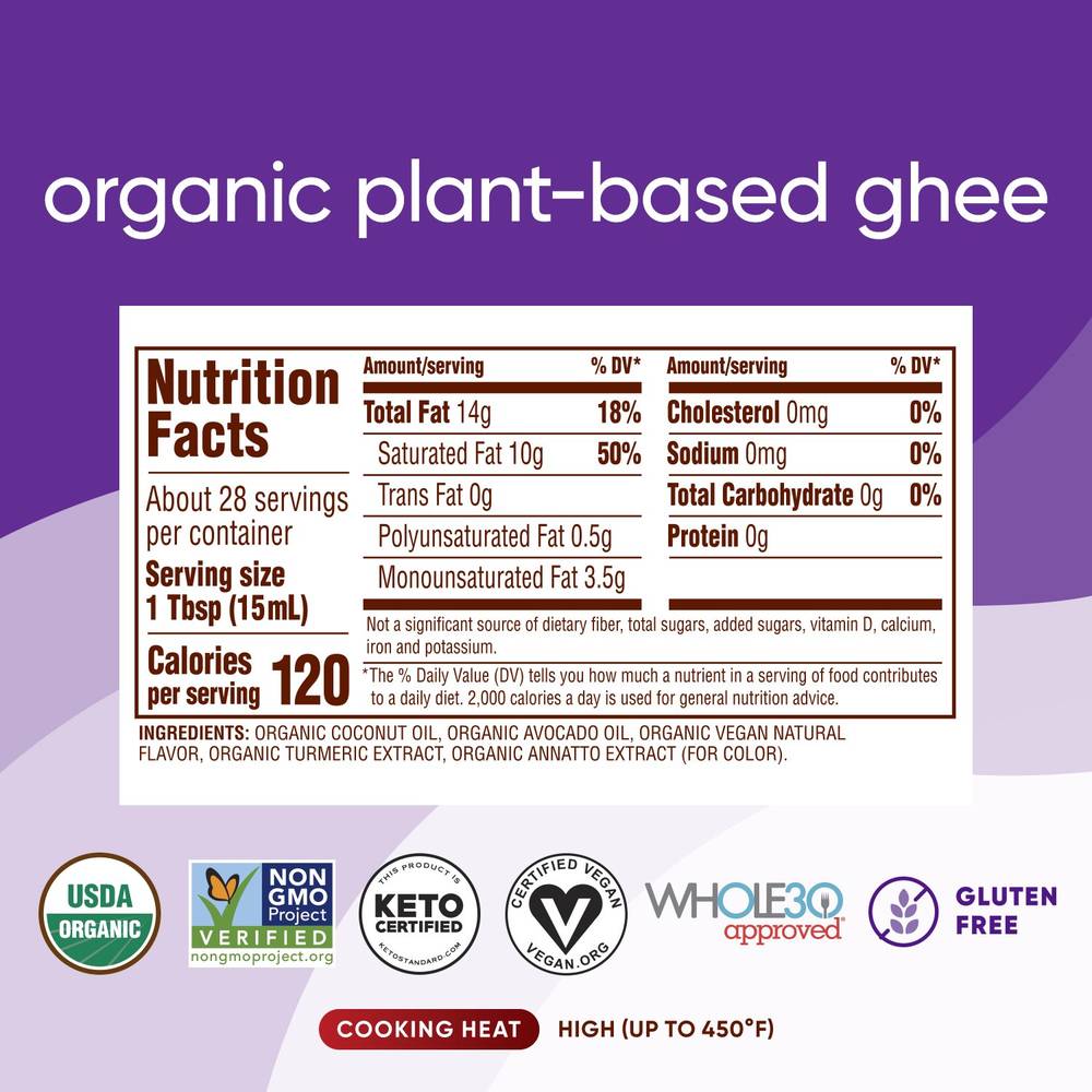 Nutiva Organic Vegan Plant-Based Ghee (414 ml)