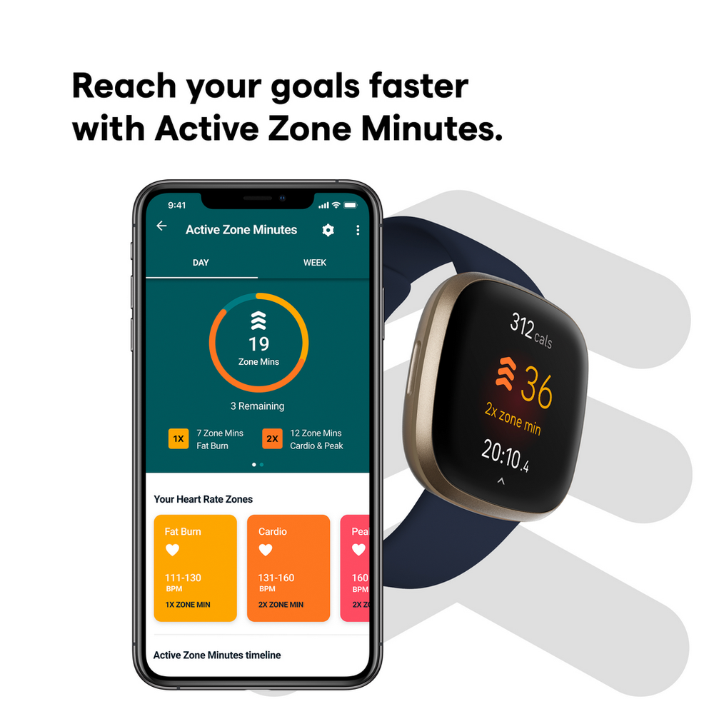 Fitbit Versa 3 Smart Watch  Pink Clay