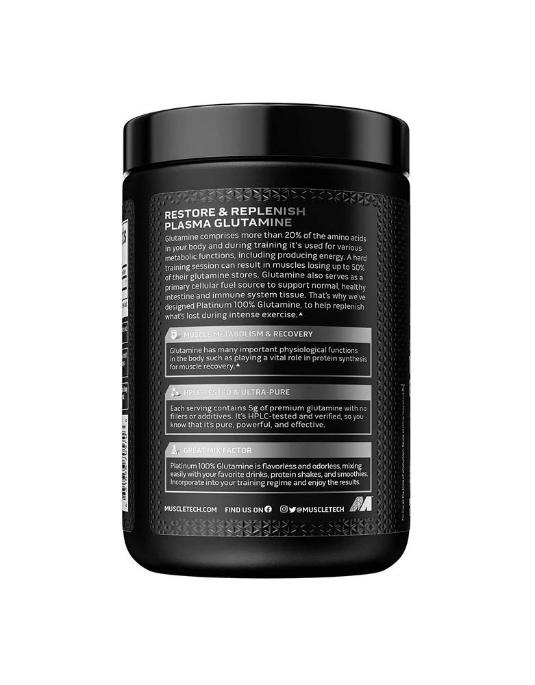 MuscleTech Platinum 100% Glutamine, Unflavored (300 g)