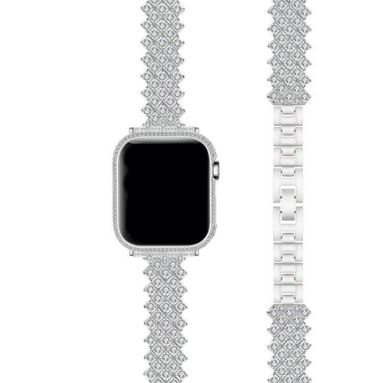 Women Strap with crystal design for Apple watch   38mm-40mm-41mm  Silver