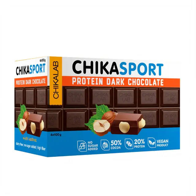 CHIKALAB - ChikaSport Protein Chocolate (4 pieces)  Chocolate Hazelnuts