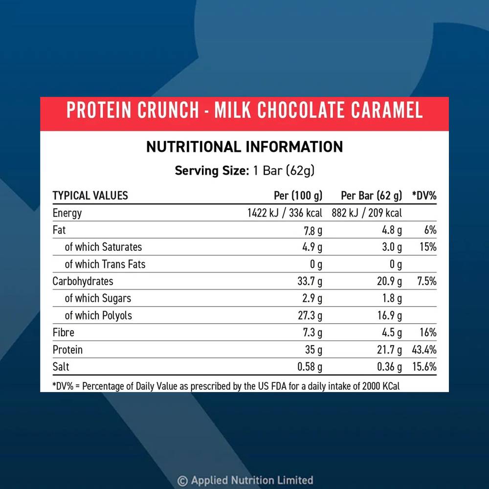  ابلايد نيوترشن - كرنش بروتين بار (12 حبة) - Applied Nutrition Protein Crunch Bar 