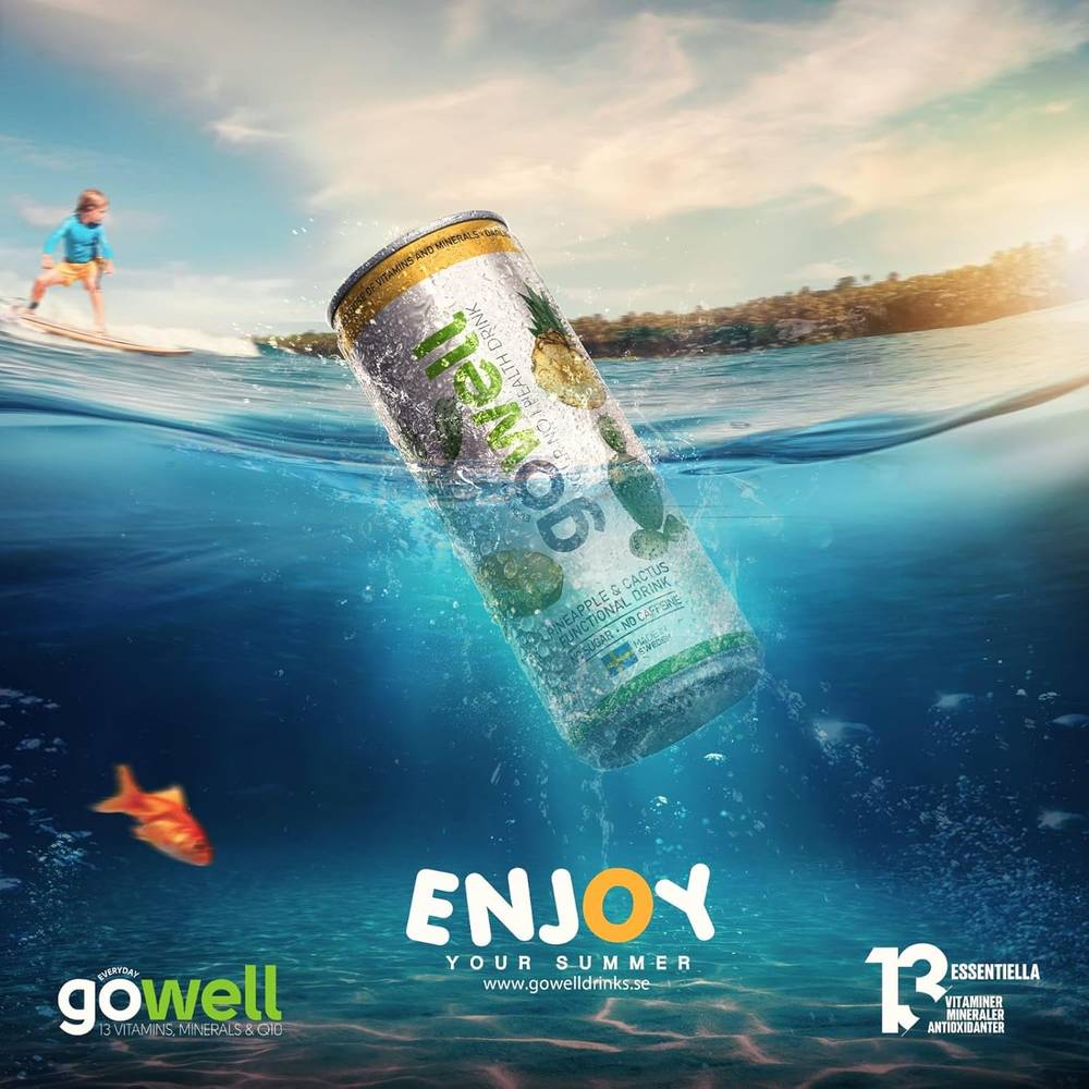 Gowell - Vitamin Drink (Pack of 8)  Strawberry Lime