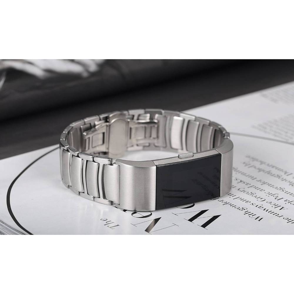 Replacement Band for Fitbit Charge-2, Metal Type  Silver
