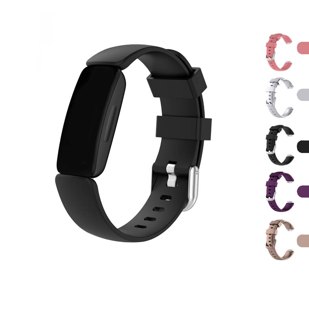 Classic Silicone Replacement Bands for Fitbit Inspire 2 Watch   Black