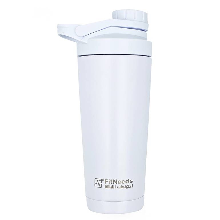 فيتنيدز - شيكر ستانلس ستيل (750 مل) - FitNeeds Shaker Double Stainless Steel - أبيض