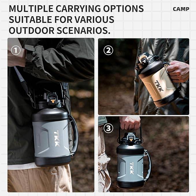 TKK - Insulated Stainless Steel Water Bottle (1.65 L)  Grey