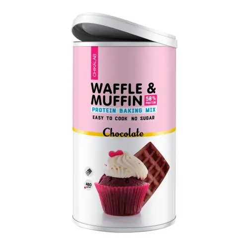  شيكالاب - خليط الوافل والمافن بروتين خالي من السكر (480 جم) - Chikalab - Waffle & Muffin Protein Baking Mix 