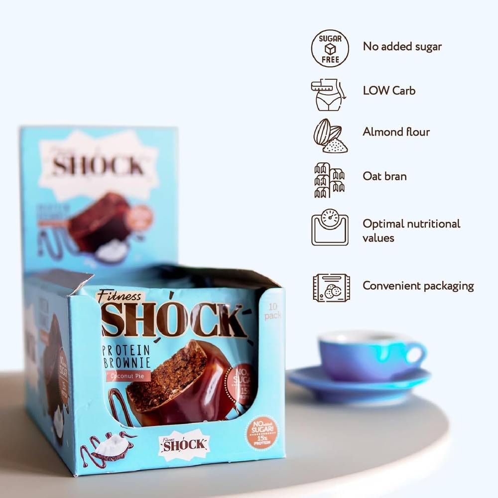 Fitness Shock - Protein Brownie (10 Pcs)  Pistachio
