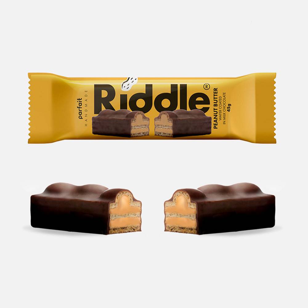 Riddle Peanut Butter Protein Bar Wafer (Pack of 15)  Milk Chocolate