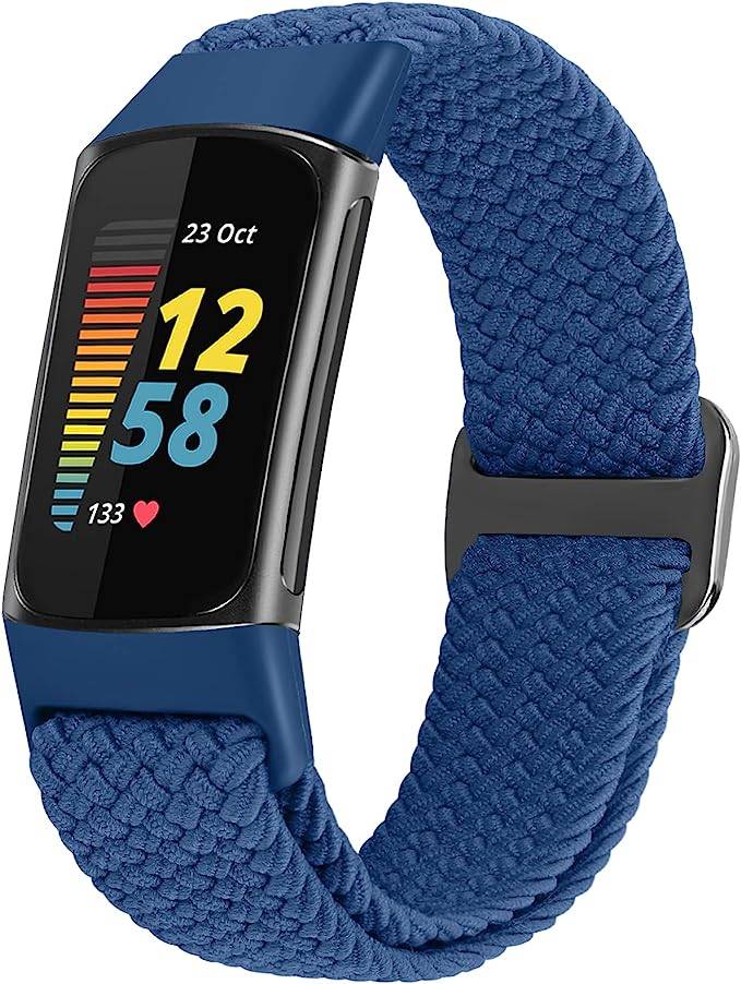 Nylon Fabric Replacement For Fitbit Charge 5  Black