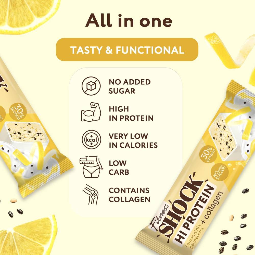 Fitness Shock - High Protein Bar  (12 pcs)  Lemon