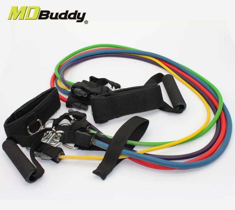Resistance Bands Set of 5 with Accessory Kit
